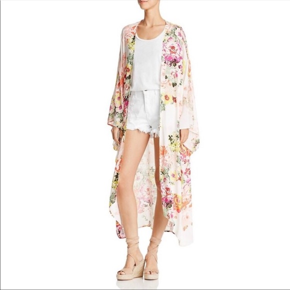 YFB On The Road Raven Floral Kimono OS Like NWOT - Picture 1 of 6